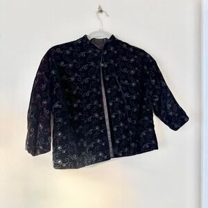 Vintage 1960s black embroidered cropped jacket
